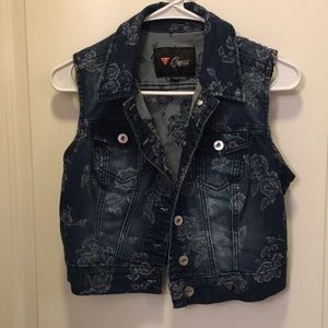 Guess Denim Floral Vest